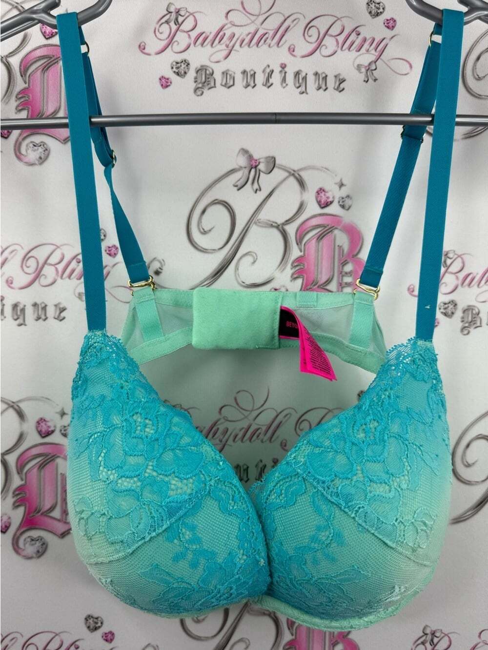 La senza beyond sexy bra ombré lace neon Teal Lace Push-Up Bra